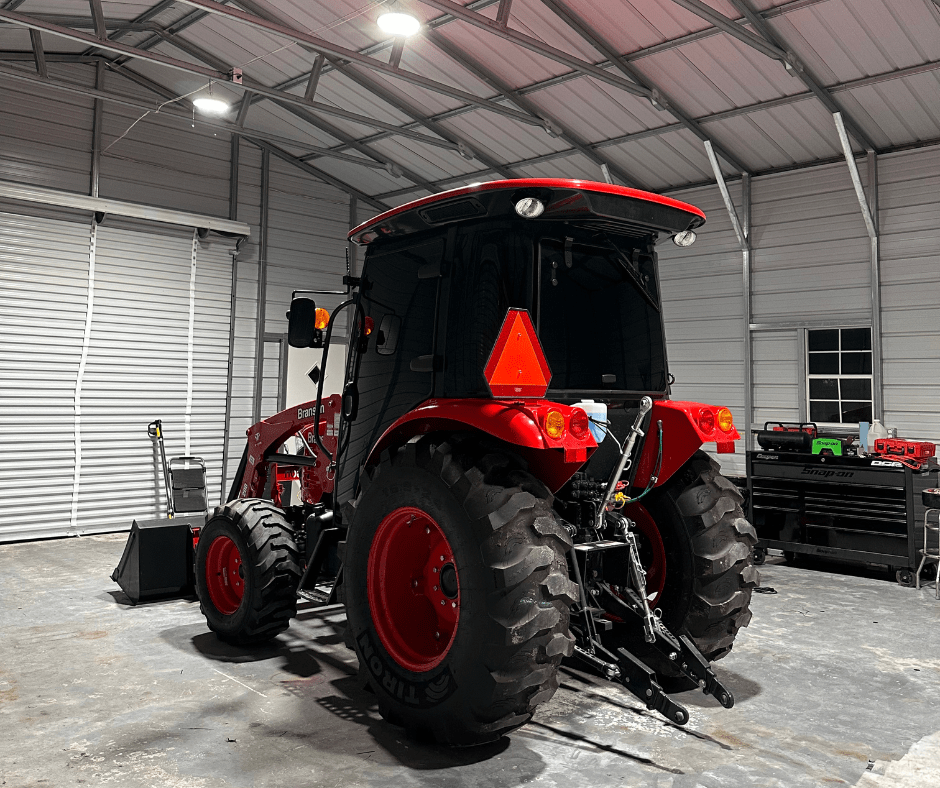 80HP farm tractor with mobile car window tinting Wilmington, NC by NVS Customs, offering protection and style.