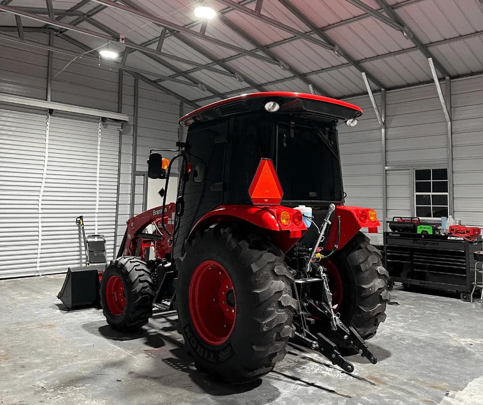 80HP farm tractor with mobile car window tinting Wilmington, NC by NVS Customs, offering protection and style.