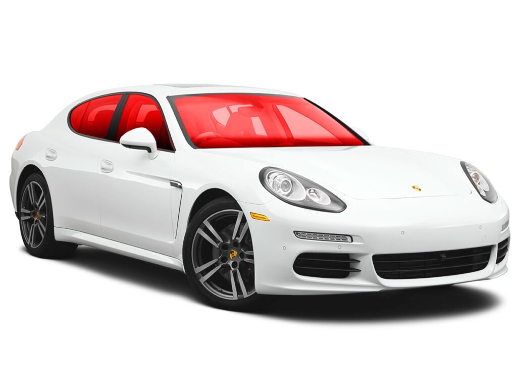 Porsche Panamera full mobile car carbon window tinting Wilmington, NC by NVS Customs.