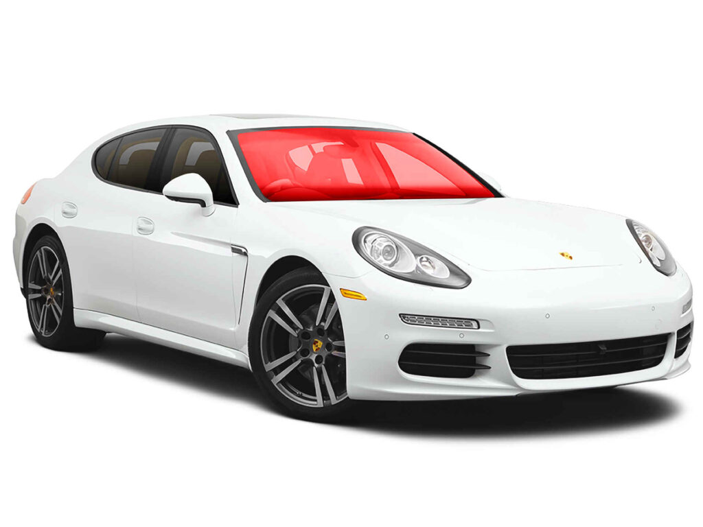 Porsche Panamera windshield mobile car carbon window tinting by NVS Customs.