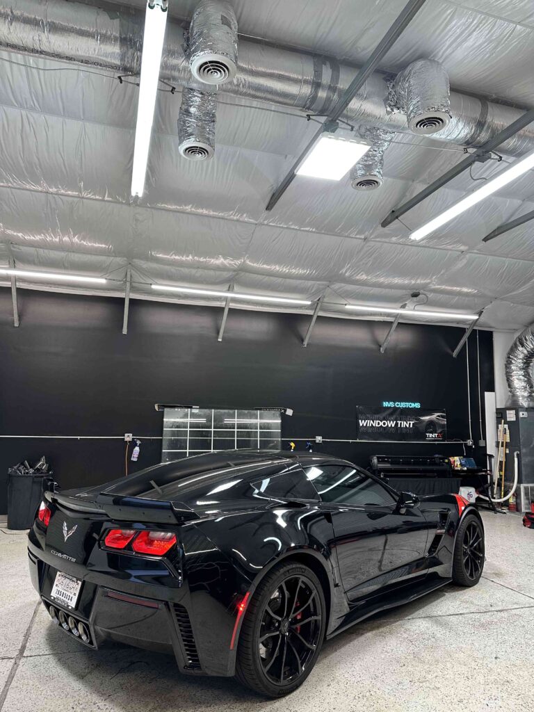 Post-tinting view of a Corvette by NVS Customs - Wilmington.