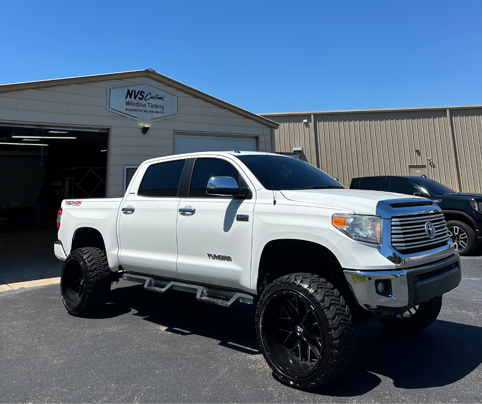 Mobile window tinting at NVS Customs in Belville, NC, for enhanced privacy and UV protection